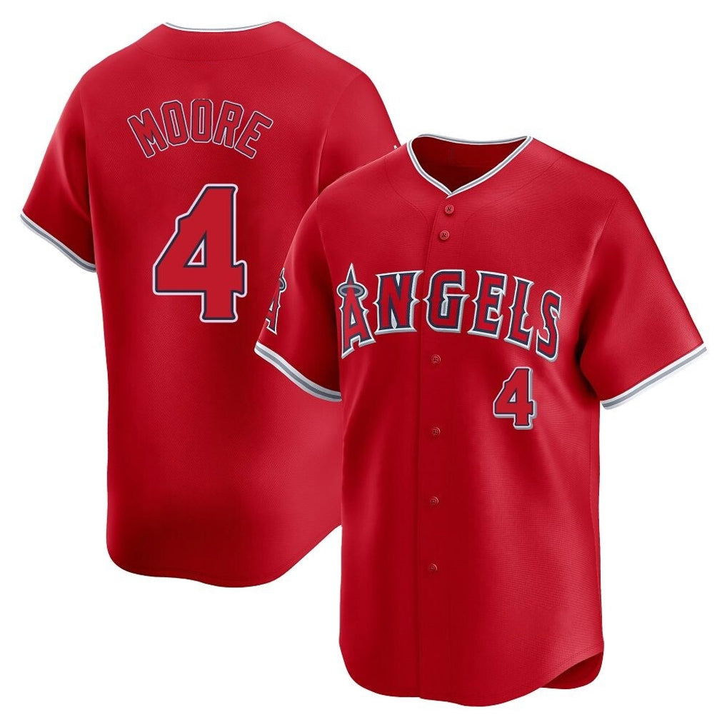 Silnrao LA.Angels #4 Christian Moore Player Red Home Limited Stitched Jerseys
