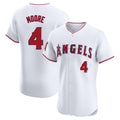 Silnrao LA.Angels #4 Christian Moore Player White Limited Elite Stitched Home Jerseys