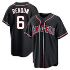Silnrao LA.Angels #6 Anthony Rendon Player Black Fashion Out Home Game Stitched Jerseys