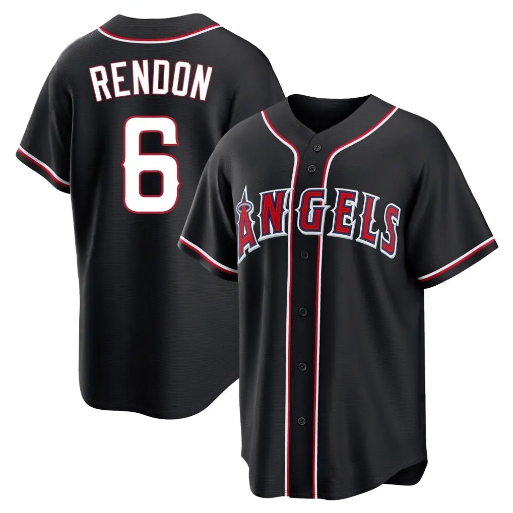 Silnrao LA.Angels #6 Anthony Rendon Player Black Fashion Out Home Game Stitched Jerseys