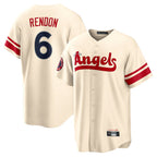 Silnrao LA.Angels #6 Anthony Rendon Player Cream City Connect Home Stitched Jerseys