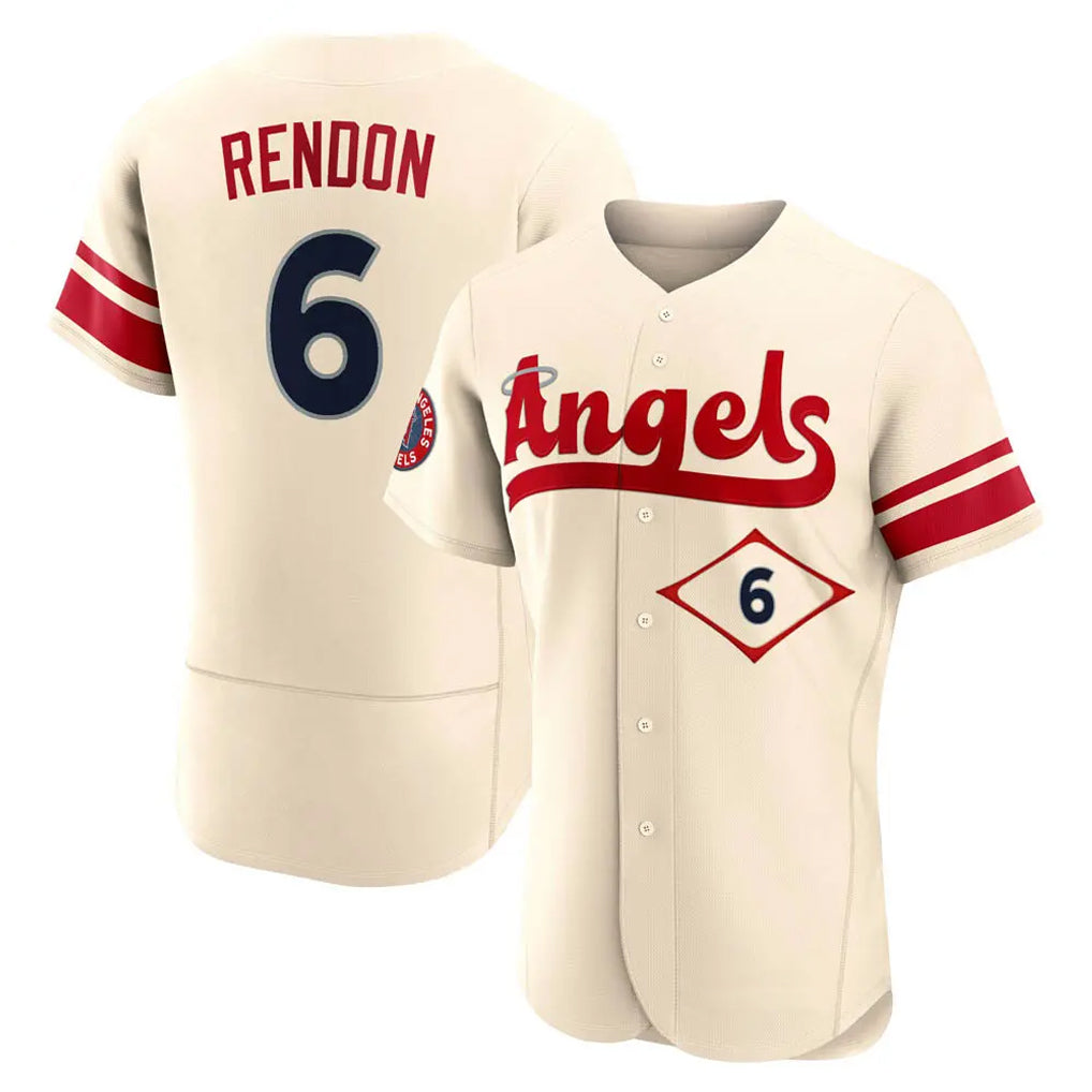 Silnrao LA.Angels #6 Anthony Rendon Player Cream City Connect Limited ELite Home Stitched Jerseys