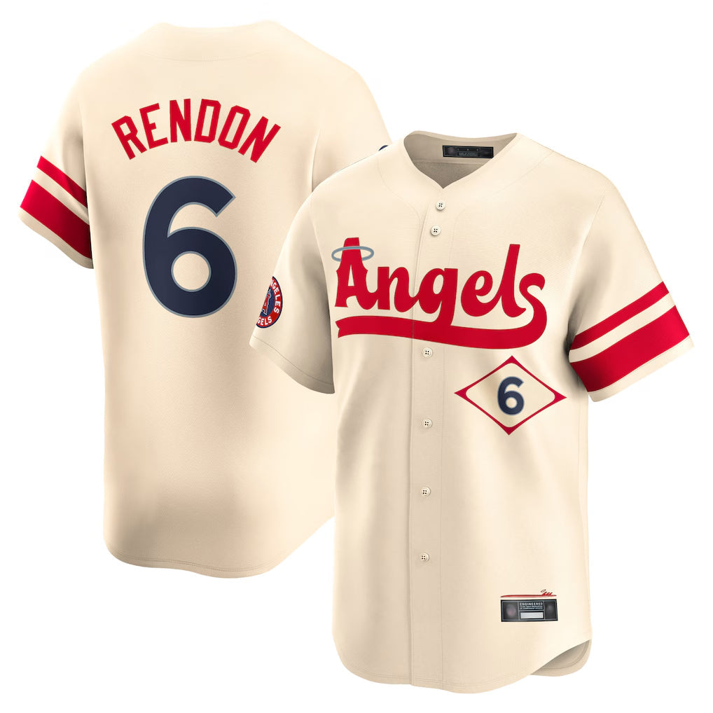 Silnrao LA.Angels #6 Anthony Rendon Player Cream City Connect Limited Home Stitched Jerseys