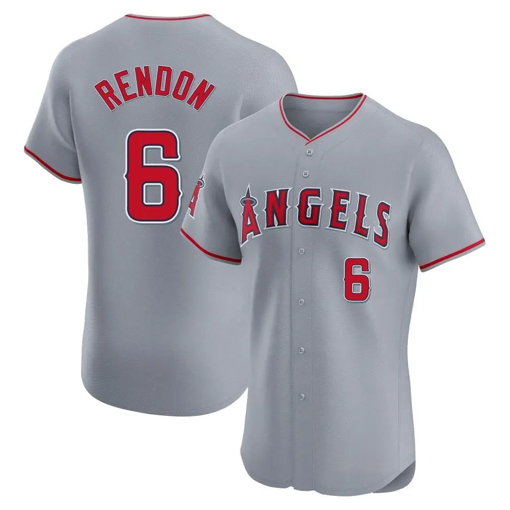 Silnrao LA.Angels #6 Anthony Rendon Player Gray Home Limited Elite Stitched Jerseys