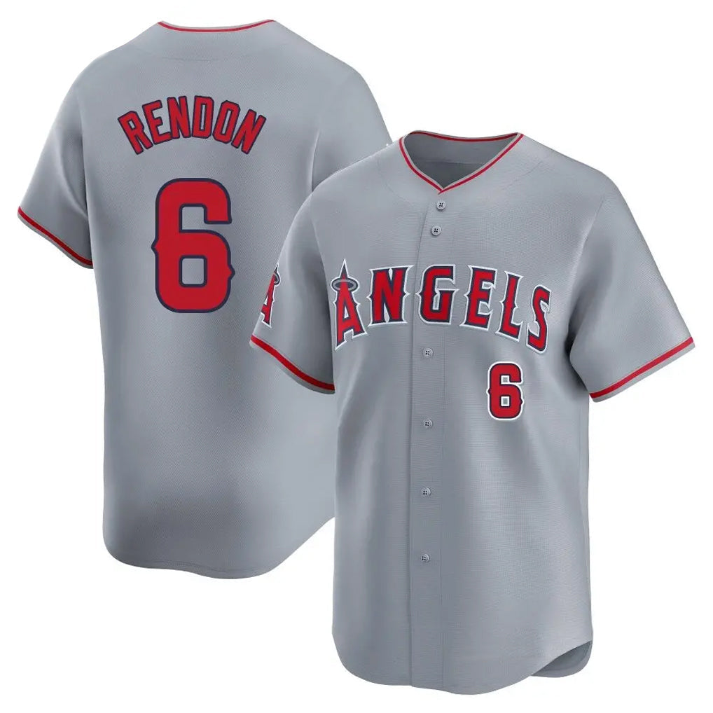 Silnrao LA.Angels #6 Anthony Rendon Player Gray Home Limited Stitched Jerseys