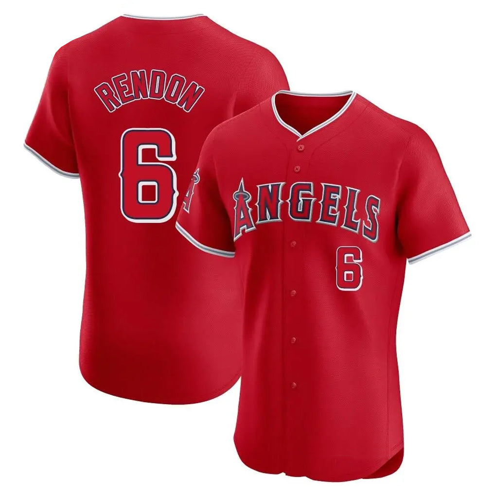 Silnrao LA.Angels #6 Anthony Rendon Player Red Home Limited Elite Stitched Jerseys