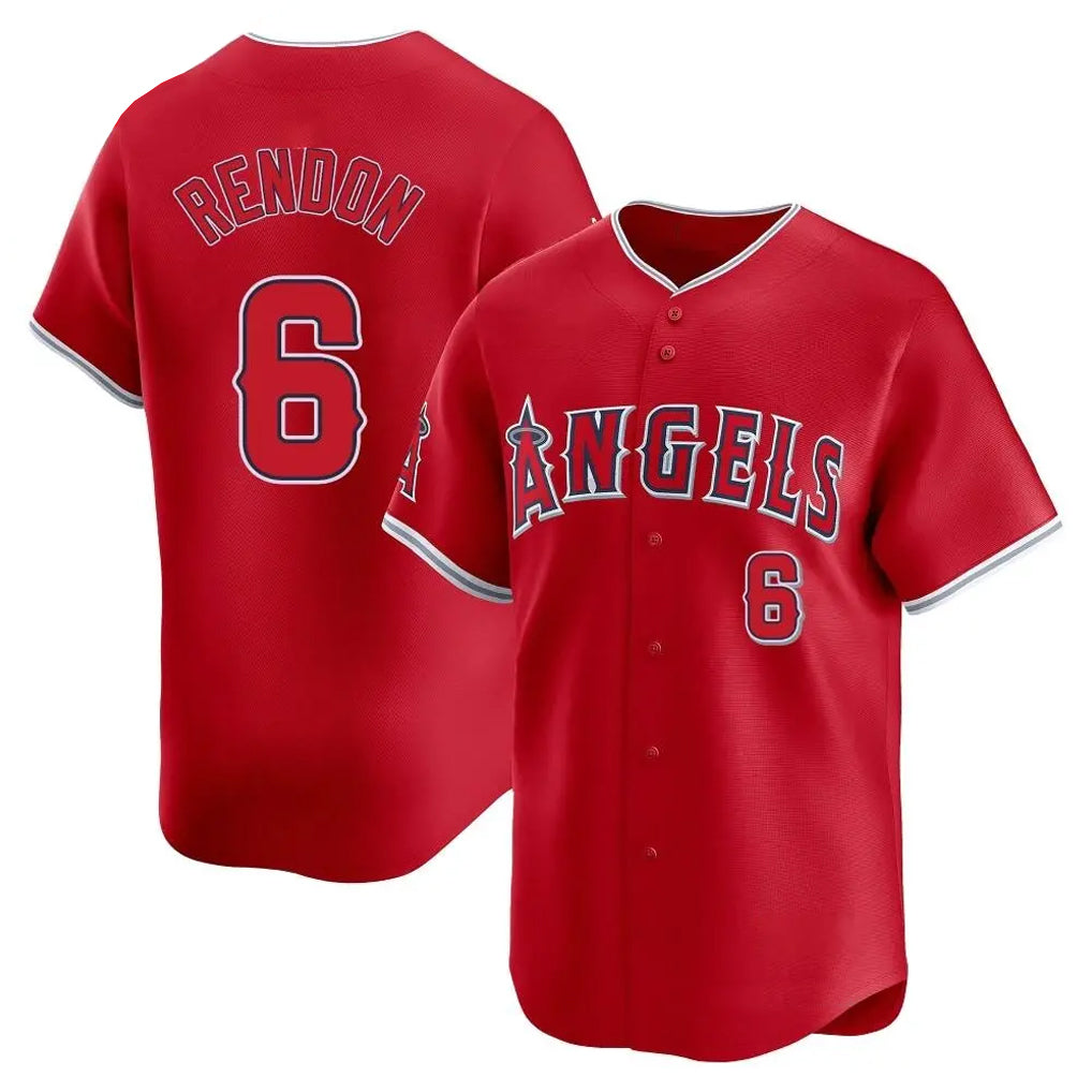 Silnrao LA.Angels #6 Anthony Rendon Player Red Home Limited Stitched Jerseys