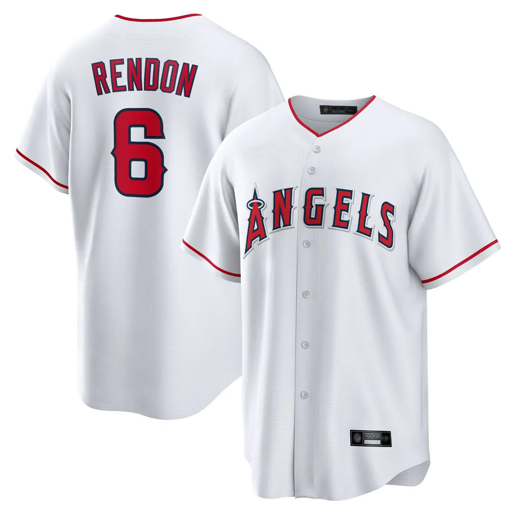 Silnrao LA.Angels #6 Anthony Rendon Player White Home Game Stitched Jerseys