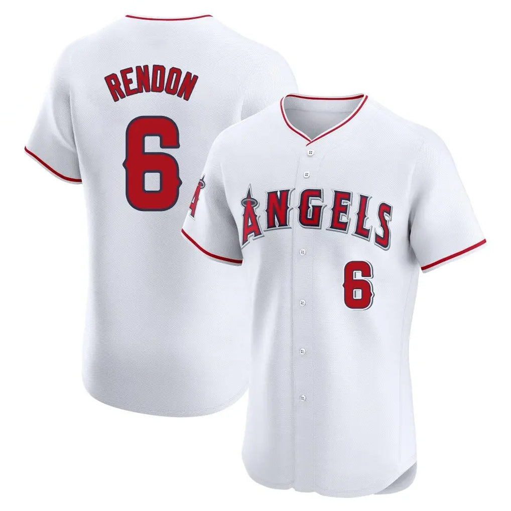 Silnrao LA.Angels #6 Anthony Rendon Player White Limited Elite Stitched Home Jerseys