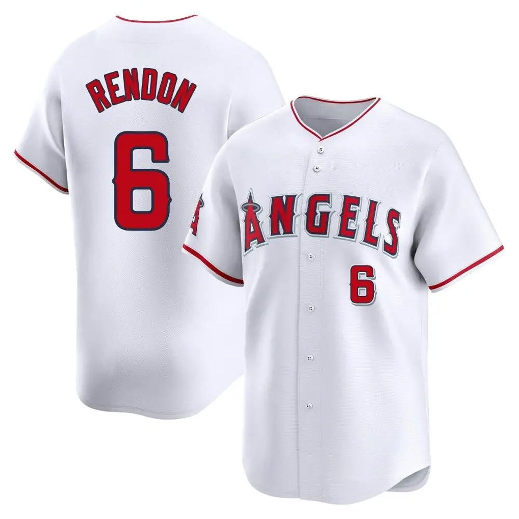 Silnrao LA.Angels #6 Anthony Rendon Player White Limited Home Stitched Jerseys