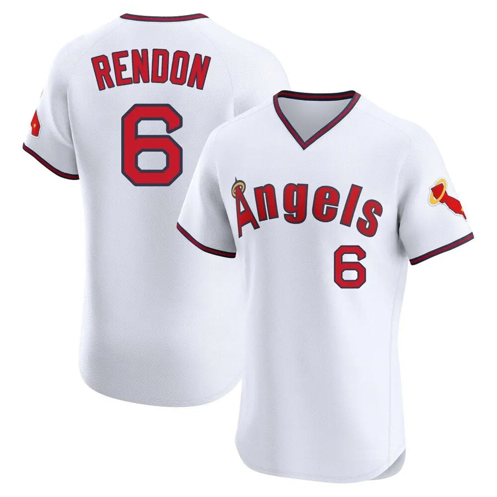 Silnrao LA.Angels #6 Anthony Rendon Player White T-shirt Home Limited Elite Stitched Jerseys