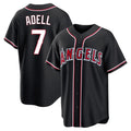 Silnrao LA.Angels #7 Jo Adell Player Black Fashion Out Home Game Stitched Jerseys