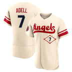 Silnrao LA.Angels #7 Jo Adell Player Cream City Connect Limited ELite Home Stitched Jerseys