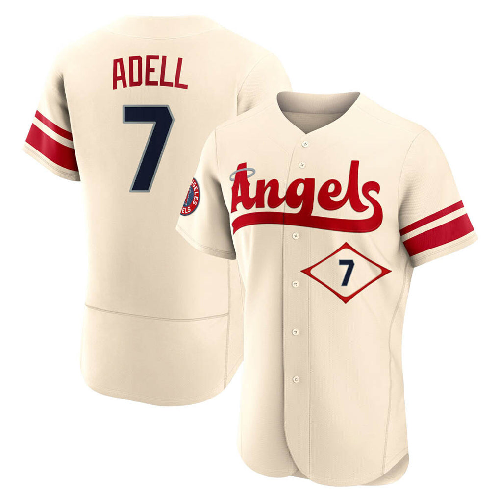 Silnrao LA.Angels #7 Jo Adell Player Cream City Connect Limited ELite Home Stitched Jerseys