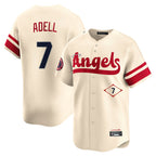 Silnrao LA.Angels #7 Jo Adell Player Cream City Connect Limited Home Stitched Jerseys