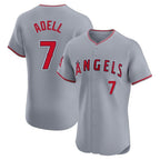 Silnrao LA.Angels #7 Jo Adell Player Gray Home Limited Elite Stitched Jerseys