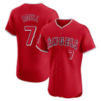 Silnrao LA.Angels #7 Jo Adell Player Red Home Limited Elite Stitched Jerseys