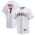 Silnrao LA.Angels #7 Jo Adell Player White Home Game Stitched Jerseys