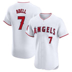 Silnrao LA.Angels #7 Jo Adell Player White Limited Elite Stitched Home Jerseys