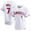 Silnrao LA.Angels #7 Jo Adell Player White Limited Home Stitched Jerseys