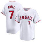 Silnrao LA.Angels #7 Jo Adell Player White Limited Home Stitched Jerseys