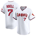 Silnrao LA.Angels #7 Jo Adell Player White T-shirt Home Limited Stitched Jerseys