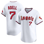 Silnrao LA.Angels #7 Jo Adell Player White T-shirt Home Limited Stitched Jerseys