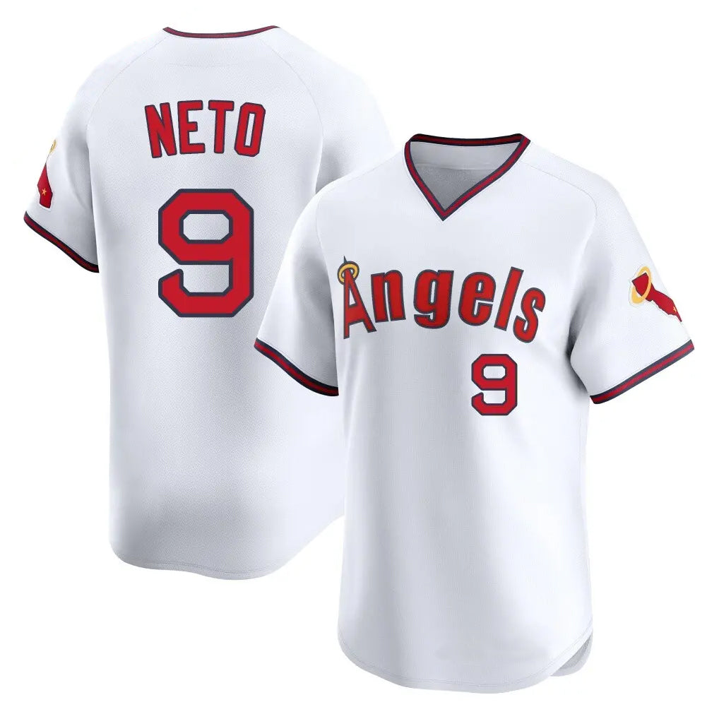 Silnrao LA.Angels #9 Zach Neto Player White T-shirt Home Limited Stitched Jerseys