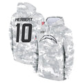 Silnrao LA.Chargers #10 Justin Herbert Player Arctic Camo Salute To Service Limited Hoodies Game Stitched Jerseys
