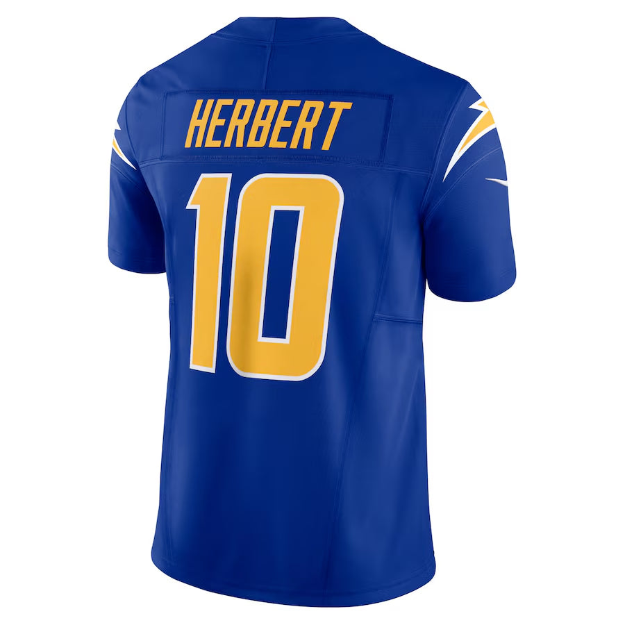 Silnrao LA.Chargers #10 Justin Herbert Player Royal Vapor F.U.S.E. Limited Stitched Jerseys