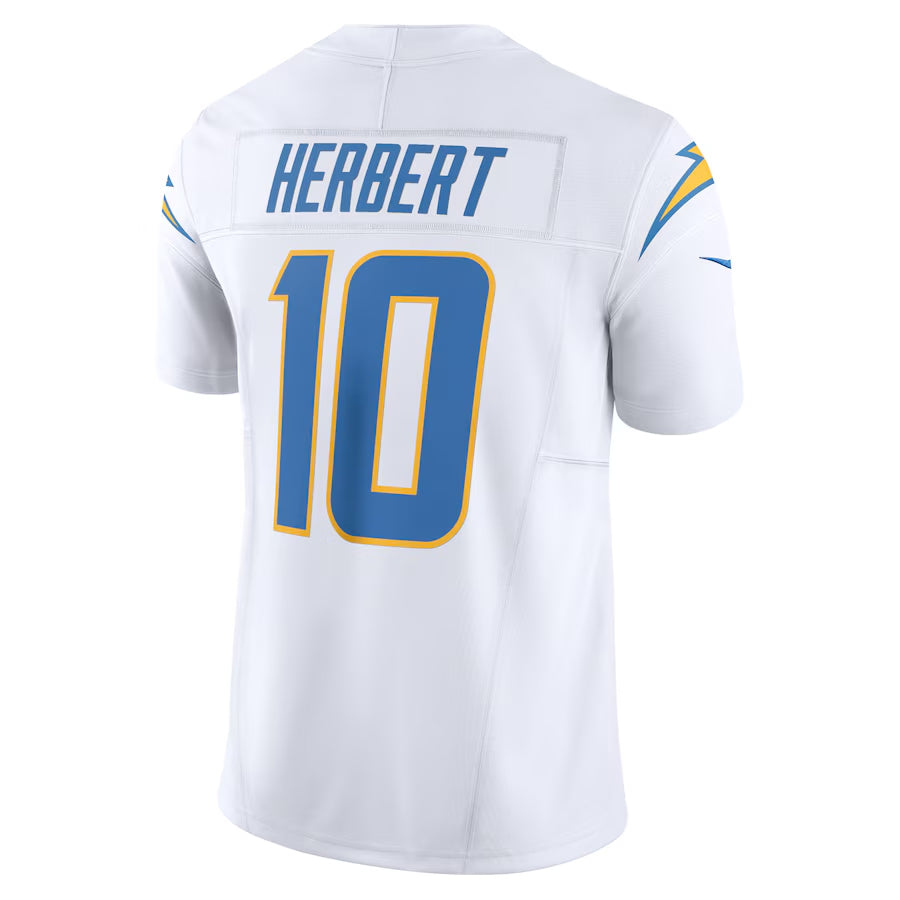 Silnrao LA.Chargers #10 Justin Herbert Player White Vapor F.U.S.E. Limited Stitched Jerseys