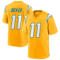 Silnrao LA.Chargers #11 Cameron Dicker Player Gold Home Game Stitched Jerseys