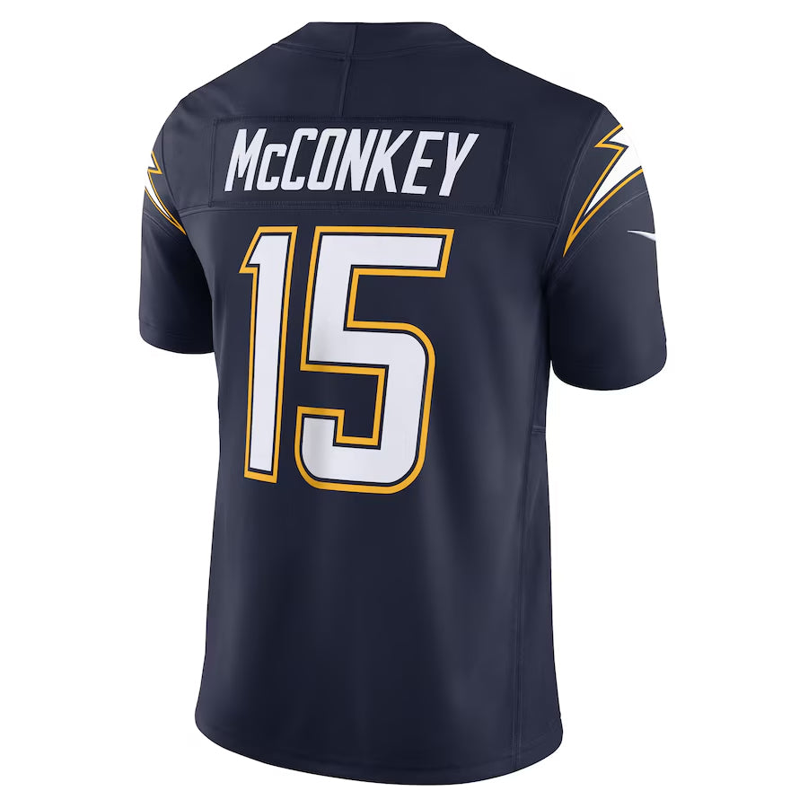 Silnrao LA.Chargers #15 Ladd McConkey Navy Vapor F.U.S.E. Limited Stitched Jerseys