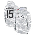 Silnrao LA.Chargers #15 Ladd McConkey Player Arctic Camo Salute to Service Hoodies Game Stitched Jerseys
