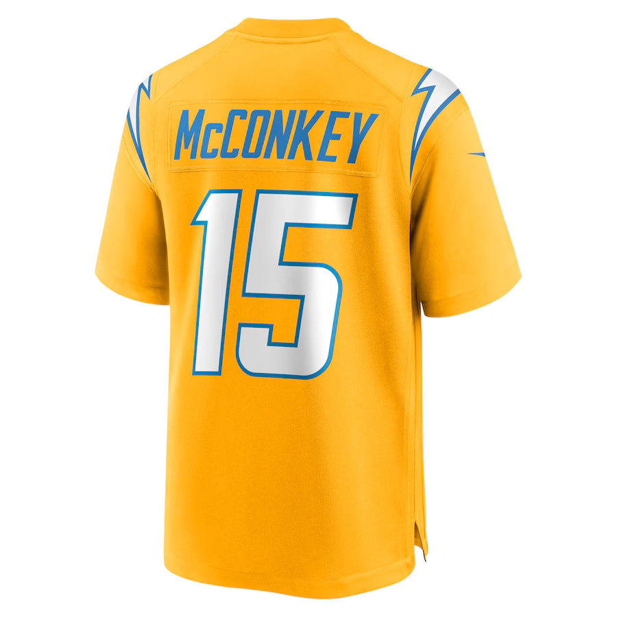 Silnrao LA.Chargers #15 Ladd McConkey Player Gold Game Stitched Jerseys