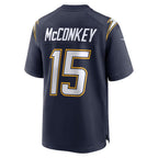 Silnrao LA.Chargers #15 Ladd McConkey Player  Navy Game Stitched Jerseys