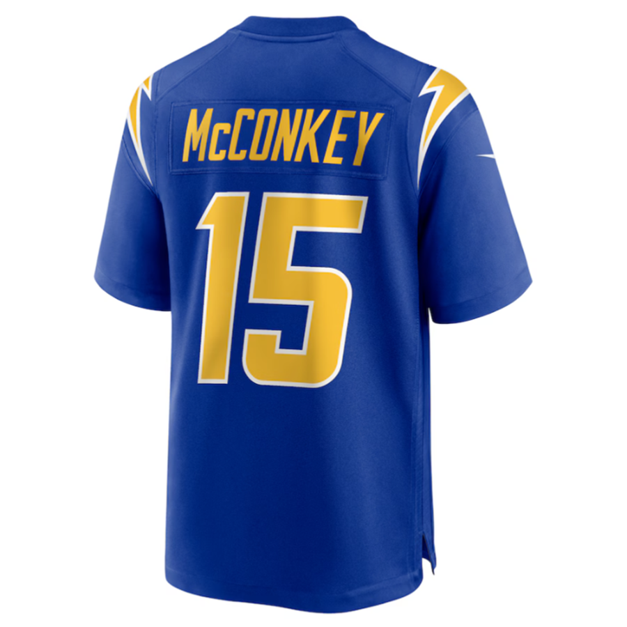 Silnrao LA.Chargers #15 Ladd McConkey Royal Game Jersey Stitched Jerseys