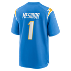 Silnrao LA.Chargers #1 Akheem Mesidor Gold Alternate Charger Power Game Player Stitched Jerseys
