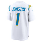 Silnrao  LA.Chargers #1 Quentin Johnston Player White Home Game Stitched Jerseys
