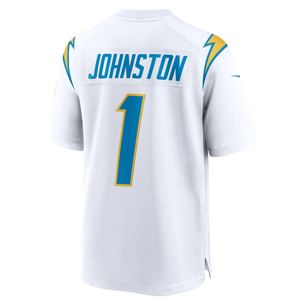 Silnrao  LA.Chargers #1 Quentin Johnston Player White Home Game Stitched Jerseys