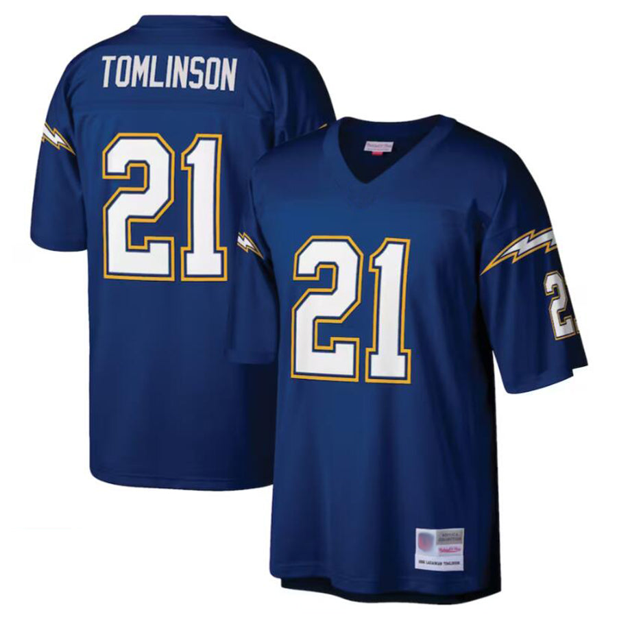 Silnrao LA.Chargers #21 LaDainian Tomlinson Mitchell & Ness Navy Retired Player Legacy Replica Jersey Stitched Jerseys