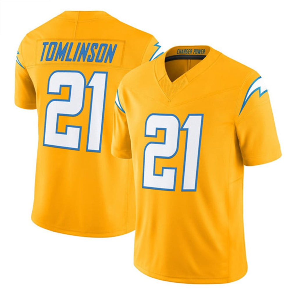 Silnrao LA.Chargers #21 LaDainian Tomlinson Player Gold F.U.S.E. Vapor Limited Stitched Jerseys