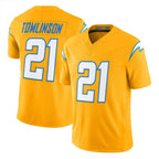 Silnrao LA.Chargers #21 LaDainian Tomlinson Player Gold F.U.S.E. Vapor Limited Stitched Jerseys