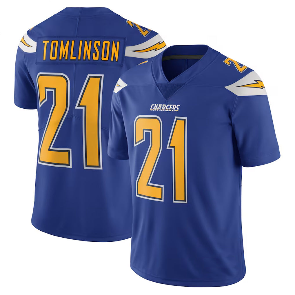 Silnrao LA.Chargers #21 LaDainian Tomlinson Player Navy Color Rush Vapor Untouchable Stitched Jerseys