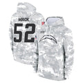 Silnrao LA.Chargers #52 Khalil Mack Player Arctic Camo Salute to Service Hoodies Game Stitched Jerseys