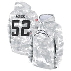 Silnrao LA.Chargers #52 Khalil Mack Player Arctic Camo Salute to Service Hoodies Game Stitched Jerseys