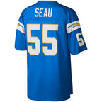 Silnrao LA.Chargers #55 Junior Seau Mitchell & Ness Powder Blue Legacy Replica Stitched Jerseys