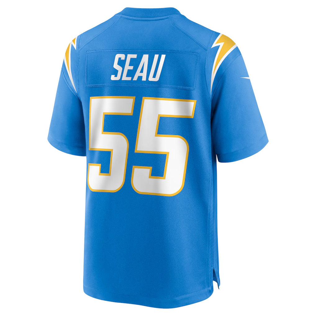 Silnrao LA.Chargers #55 Junior Seau Player Blue Home Game Stitched Jerseys