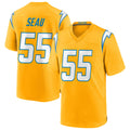 Silnrao LA.Chargers #55 Junior Seau Player Gold Home Game Stitched Jerseys
