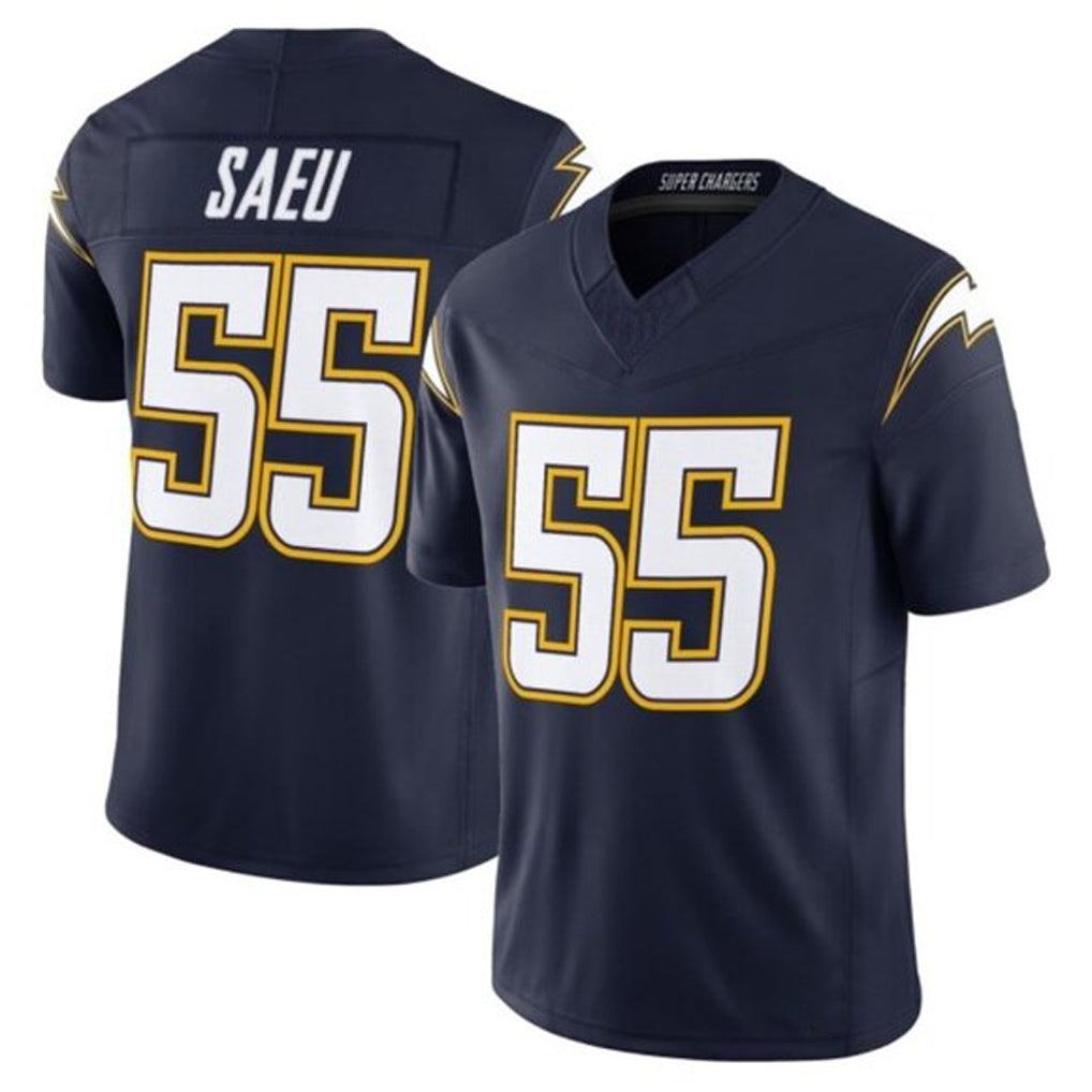 Silnrao LA.Chargers #55 Junior Seau Player Navy Vapor F.U.S.E Limited Stitched Jerseys